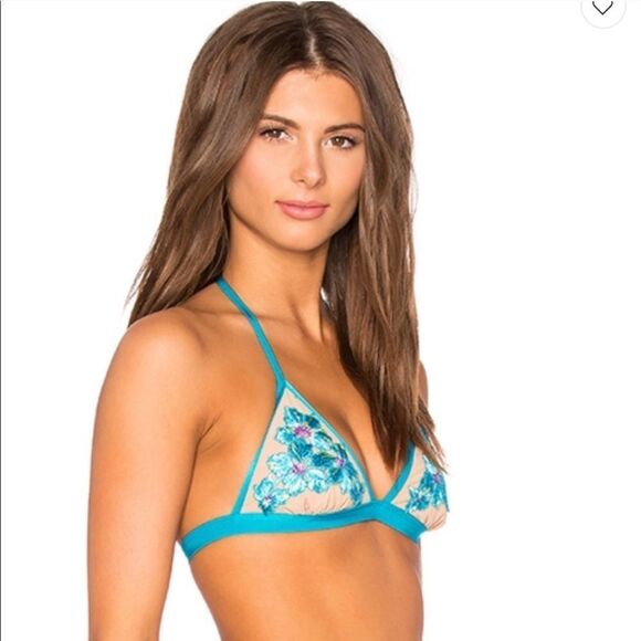 Beach Bunny Turquoise Tigerlily Bikini Top - Picture 2 of 6